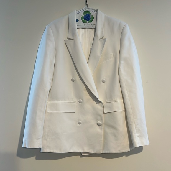RtA Jackets & Blazers - ♻️RtA Brand White Double Breasted Linen Blazer